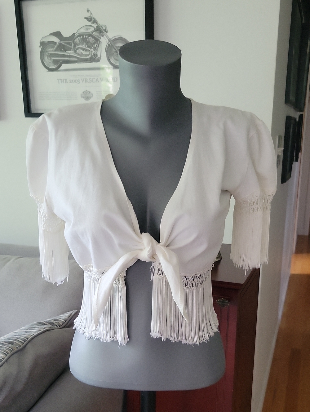 1980s Made In France Top Large White Vintage